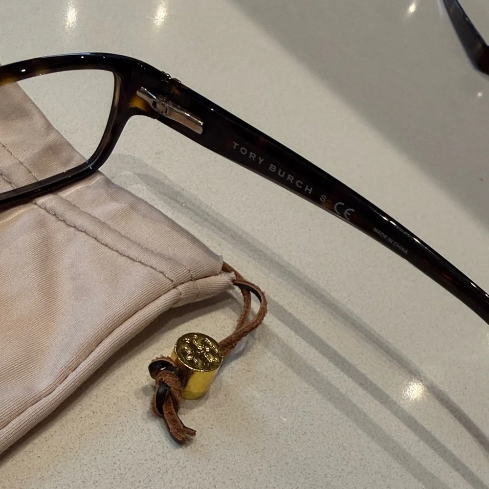 🆕 Tory Burch Eyeglasses, Dark Tortoise, Demo Lens, Brown with Monogram